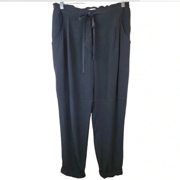 Wilfred Maraist black pants joggers drawstring pockets cuffed Size S - Picture 3 of 10